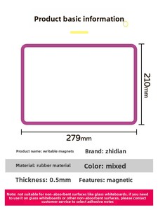 Pizarra Magnética Blanca A4, Índice de <span class=keywords><strong>Flujo</strong></span> de 50kGmm, Material Didáctico, Borrable, para Escribir, Tarjetas con Palabras en Inglés, Pizarra para Clases Públicas - Product Image 2