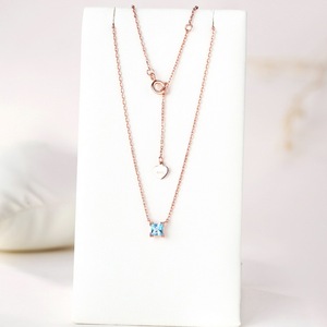 <span class=keywords><strong>Precio</strong></span> <span class=keywords><strong>de</strong></span> fábrica collar S925 Topacio Azul collar <span class=keywords><strong>de</strong></span> piedras preciosas <span class=keywords><strong>de</strong></span> plata <span class=keywords><strong>esterlina</strong></span> princesa cuadrada collar <span class=keywords><strong>de</strong></span> Topacio - Product Image 4