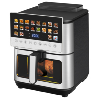Nueva Freidora de Aire Digital Inteligente de 9L con Vapor, Arranque Retardado, Calentamiento Dual Superior e Inferior, 20 Programas Automáticos, Sin Aceite, Acero Inoxidable