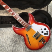 Weifang Minyu 6 String Ricken 381 Electric Guitar Orange Maple Back/Sides Mahogany Body
