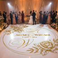 Plancher de danse en vinyle auto-adhésif brillant amovible, impression numérique personnalisée, couleurs personnalisées, 10*10, 12*12, 14*14, 16*16, 21*21 pieds, pour mariage