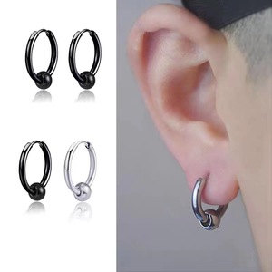 Unisex Round Stainless Steel Clip-on <b>Earrings</b> With Ball Beads 8mm 10mm 12mm 14mm For Everyday Wear - Product Image 1