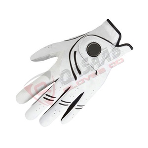 Guantes de golf con logotipo personalizado Embalaje Cabretta Leather Palm-Hombres suaves-Color blanco OEM-Material de características-Tamaño de origen por Pakistán - Product Image 2
