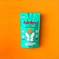 Sachet d'emballage personnalisé imprimé pour biscuits pomme-carotte, format stand-up, pour 500g, avec encoche de déchirement, idéal pour l'affichage en magasin.
