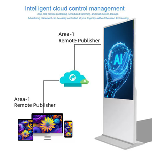Kiosque numérique sur pied pour intérieur, 43-65 pouces, avec CMS à distance, écran tactile et affichage publicitaire LCD 1080P en option - Product Image 2
