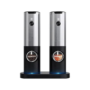 Moulin à poivre électrique à vente chaude, moulin à sel et à poivre automatique rechargeable avec base rechargeable - Product Image 1