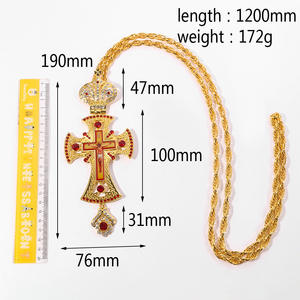 Fabbrica originale chiesa ortodossa oro piantatura pasqua croce pettorale collana religiosa in metallo pendente <span class=keywords><strong>per</strong></span> la preghiera vescovo - Product Image 2