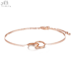 Newest Products Online Wholesale Manufacturer Export Shiny Fine Jewelry 18K <b>Solid</b> Rose <b>Gold</b> Real Natural Diamonds Bracelet - Product Image 2