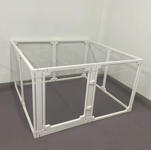 Trong suốt Acrylic rắn thân thiện với môi con chó Thùng playpen nặng nhựa con chó con hàng rào bánh xe dễ dàng lắp ráp thỏ mèo giường - Product Image 1