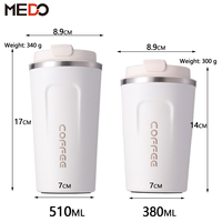 Tasses à café isothermes personnalisées en acier inoxydable de 13 oz et 17 oz avec bouteilles d'eau jaunes isolées sous vide pour le camping