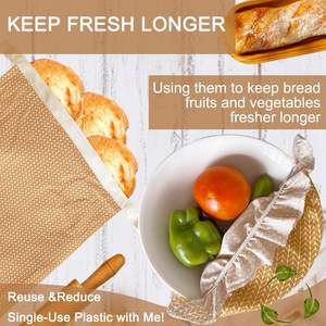 Sac de conservation pour pain fait maison avec couvercle en coton, sac de congélation et sac à pain en cire d'abeille pour garder le pain frais - Product Image 4