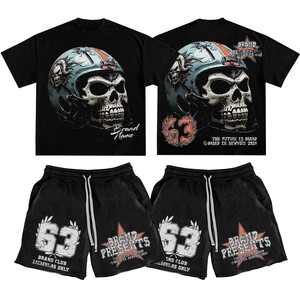 Bộ đồ hai mảnh thiế<span class=keywords><strong>t</strong></span> kế oversized, chấ<span class=keywords><strong>t</strong></span> liệu cotton vintage, kiểu dáng hộp, in hình, tay áo trễ vai, giặ<span class=keywords><strong>t</strong></span> acid nặng, kiểu dáng độc đáo - Product Image 6