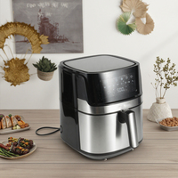 BM Smart Home Appliances Friteuse à air profond électrique Panneau en acier inoxydable Tôle galvanisée Contrôle numérique pour une utilisation intérieure et extérieure