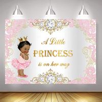 7x5ft Royal Princess Baby Shower Backdrop Pink Silver Diamond Modern Romantis Latar Belakang Vinyl Spanduk Pesta Grosir BARU