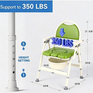 Chaise de toilette pliable en forme de U, portable, avec design antidérapant, pour usage domestique des personnes âgées - Product Image 2