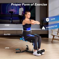 Máquina de Sentadillas Profundas Ajustable, Banco de Ejercicios para Flexiones de Piernas y Glúteos, Entrenador de Glúteos Ebest EB509, Material de PU, Marco de Acero, Unisex, para el Hogar