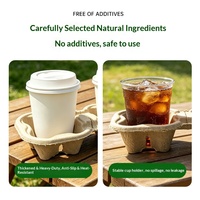 Supports de tasses jetables biodégradables en pulpe avec poignée pour café et thé au lait à emporter – Vente en gros
