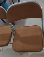Chaise pliante en métal épaissi, tabouret portable avec dossier, pour la maison, le bureau, les réunions, la formation informatique, chaise de salle à manger électroplaquée