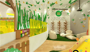 현대 보육 벽 선반 나무 가구 아기 보육 장식 맞춤 보육 인테리어 레이아웃 장식 디자인 - Product Image 4