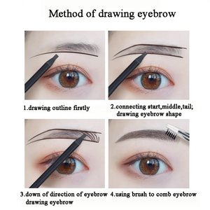 Lápiz Delineador de Cejas Resistente al Agua, Color Marrón Oscuro/Negro, Desprendible, con Cepillo para Microblading y Mapeo de Cejas - Product Image 4