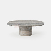 Table basse en marbre de luxe de forme carrée Newstar Stone Design, table basse de salon, design moderne, table basse en travertin