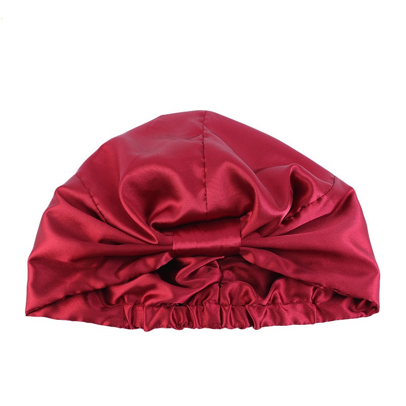 Высококачественный цветной Шелковый двухслойный головной убор для сна с логотипом на заказ