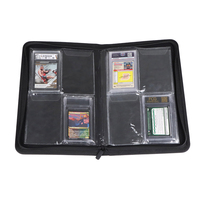 Classeur de cartes de sport en cuir PU de haute qualité à 4 pochettes, compatible OEM/ODM, pour jeux de société, album de cartes classées et protégées