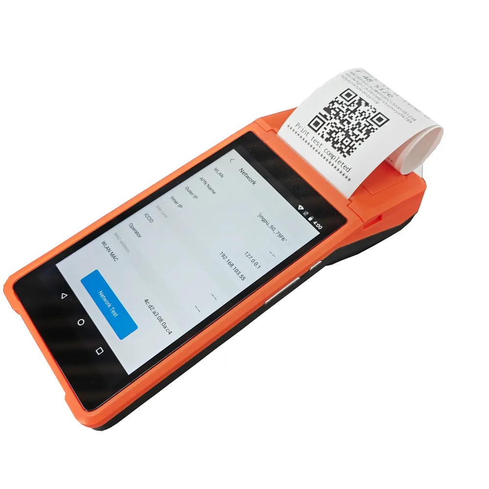 JEPOD JP-Q2P Handheld Portable Android Aystem Smart POS Terminal with Ticket Printer 3G NFC Optional