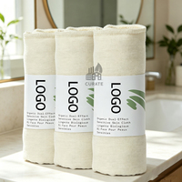 Serviette de toilette en mousseline de coton biologique personnalisable avec logo, douce, réutilisable, pour peaux sensibles, femmes, maison, salle de bain, soins de la peau
