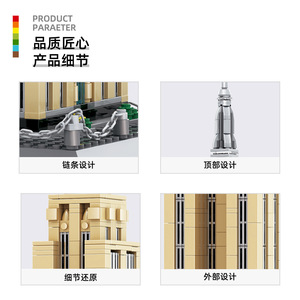 Wange 5212 1559PCS Série Architecture Mondiale USA New York The <span class=keywords><strong>Empire</strong></span> Building Modèle en Briques Jouet Éducatif Technique Cadeau de Festival - Product Image 3