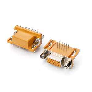ขั้วต่อ PCB แบบมุมฉาก D-Sub DB15 ตัวเมีย ความหนาแน่นสูง 15 พิน พร้อมสกรูล็อค สำหรับชุดสายไฟอุตสาหกรรม - Product Image 4