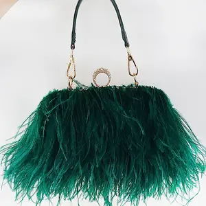 Фабрика самые популярные страусиных перьев вечерняя сумочка женские сумки через плечо с цепочкой, сумки в руку, 13 видов цветов