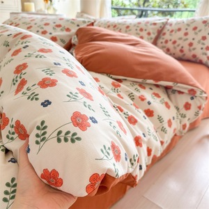 Prix usine Petite Fleur Draps Imprimé 4 Pièces Avec Taie D'oreiller Lit Plat <span class=keywords><strong>Simple</strong></span> Et Double Étudiant Dortoir - Product Image 1