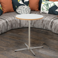 Table à café et à dîner portable au design moderne, base en plastique et métal, noire, pour salon, hôtel, atelier