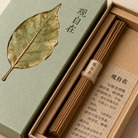 Boîte à encens personnalisée avec incrustation de feuilles naturelles, logo en relief, plateau en kraft, cadeau zen, OEM