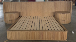 FERLY Modern Luxury Oak <b>King</b> <b>Size</b> <b>Bed</b> Frame Oversized <b>Headboard</b> Extended Mansion Style Bedroom Furniture FL24BN011-37 Classy Und - Product Image 4