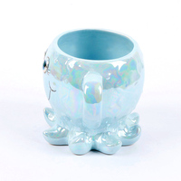 Tasse à boire en céramique pour enfants, mignon, bleu, dessin animé, poulpe sous la mer, Adorable, drôle