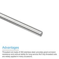 M2 X 28mm One End Threaded 300mm Long Metal Push Rods With Metal Clevis