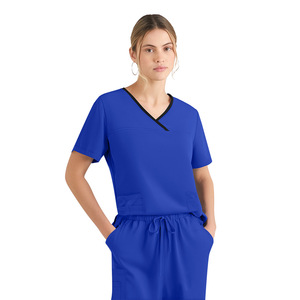 Uniformi satinata estive in poliestere traspirante Spandex, set smerigliati da <span class=keywords><strong>lavoro</strong></span> da infermiera, set smerigliati per cure mediche - Product Image 3