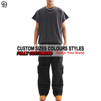 T-shirt décontracté surdimensionné à manches courtes en coton pur de qualité supérieure pour homme, coupe ample, ourlet brut, style streetwear décontracté d'été