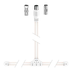 Cable de antena dipolo Dab+ de 1,75 m, conector macho coaxial blanco Iec 60169-2 para accesorios de radio y TV - Product Image 2