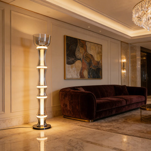 Nordic unico Stand lampada da terra <span class=keywords><strong>luce</strong></span> decorativa per la casa Hotel Lobby lampada da terra in vetro per soggiorno arredamento di lusso - Product Image 3