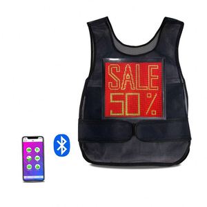 Gilet d'affichage à LED couleur portable Gilet LED vêtements Gilet LED coloré lueur dans la veste sombre avec affichage LED pour la lumière publicitaire - Product Image 1