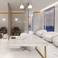 Chaise de beauté sur mesure, décoration de salon de beauté, design haut de gamme, miroir avec éclairage LED, comptoir de beauté personnalisé