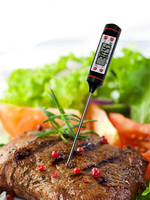 Termometer daging baca instan Digital, pengukur suhu makanan ultra cepat 1 detik instan untuk memasak dapur