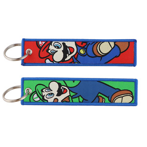 Llavero de tela y aleación con diseño personalizado de Kirby y <span class=keywords><strong>Mario</strong></span> Jet Tag, bordado genial de anime japonés, 10g, para regalos promocionales y como colgante para bolso - Product Image 4