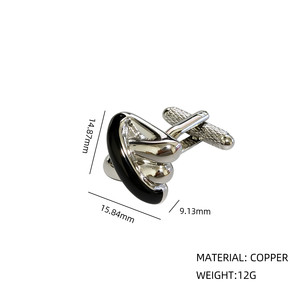 2026年新作メンズファッション、透かし彫りツイストノットデザインのカフスボタン、スタッド、タキシードカラーボタンセット、メンズタイクリップジュエリー - Product Image 2