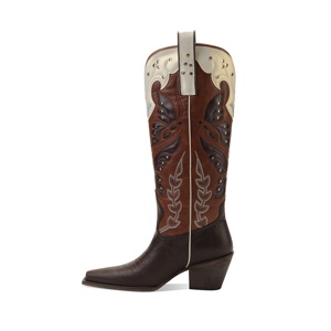 <span class=keywords><strong>Botas</strong></span> Vaqueras Negras para <span class=keywords><strong>Mujer</strong></span>, <span class=keywords><strong>Botas</strong></span> de Vaquera con Punta en Pico, <span class=keywords><strong>Botas</strong></span> de Rodeo Occidentales hasta la Rodilla con Tacón Grueso de 6 cm - Product Image 1