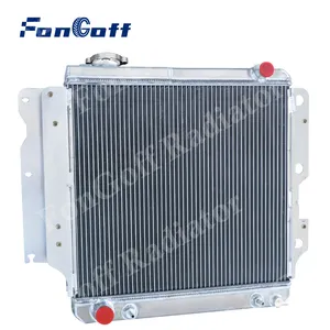 FonGoff Aluminum 4 Row Radiator For Jeep Wrangler YJ TJ 2.4L L4 2.5L 4.0L 4.2L L6 1987-2006