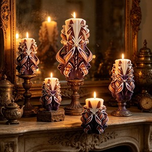 เทียนหอมแกะสลักงานฝีมือ ของตกแต่งบ้าน ของขวัญอโรมาเธอราพี - Product Image 1